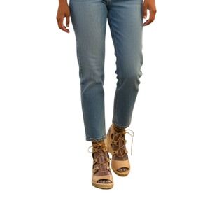 Carmen Tan Leather Lace Up Espadrille Wedge Sandals Open Toe Jute Platform SZ 38